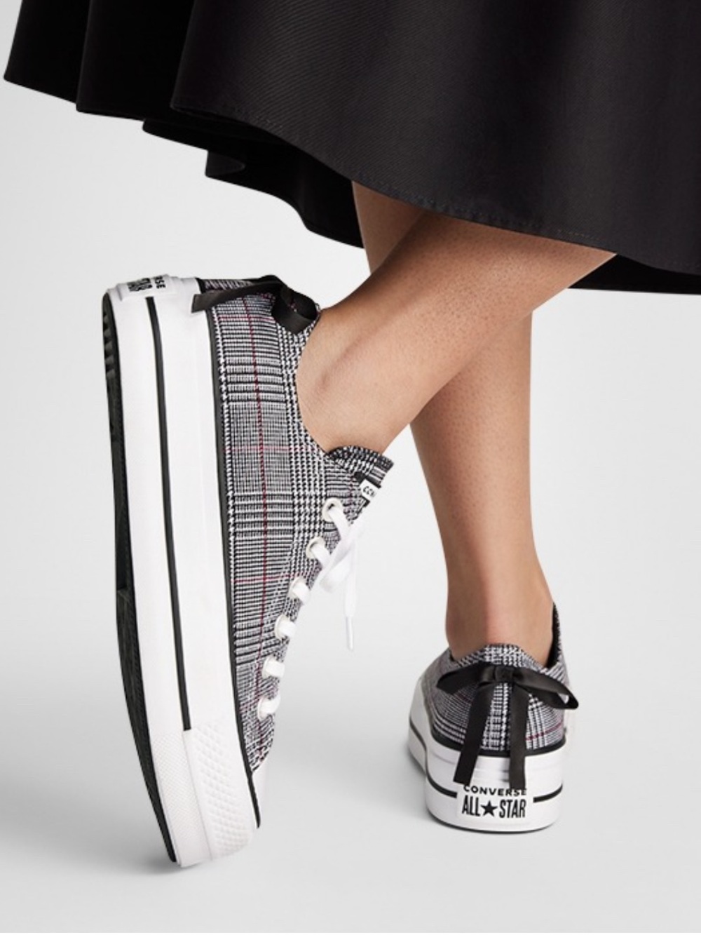 CONVERSE Chuck Taylor All Star Lift Platform Plaid shoes sneakers women’s 7 new